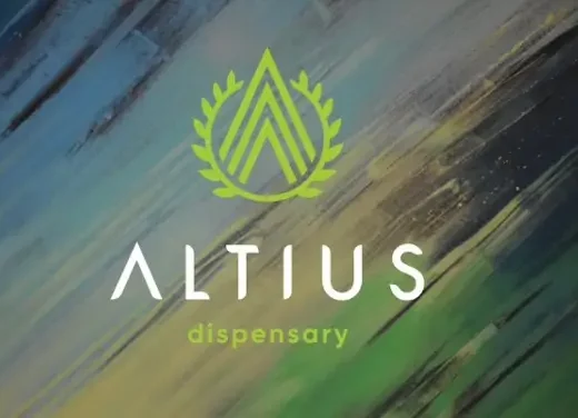 Altius Dispensary Logo pastels background