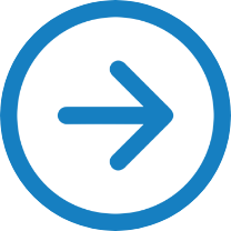 A bright blue rightward-facing arrow encircled by a matching blue ring. The arrow is bold and centered within the circle, pointing directly to the right. The circle and arrow both have clean and sharp edges. The image has a minimalist design on a transparent background.